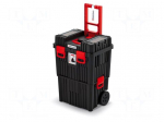 Chest | tool case | with wheels | black | HEAVY | 450x360x640mm | 25kg