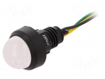 Indicator: LED | prominent | 230VAC | Cutout: &Oslash;13mm | IP40 | 300mm leads