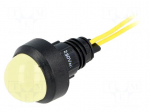 Indicator: LED | prominent | 230VAC | Cutout: &Oslash;13mm | IP40 | 300mm leads