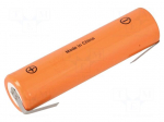 Re-battery: Ni-MH | 4/3A,4/3R23 | 1.2V | 3800mAh | soldering lugs