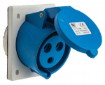 Power socket panel mounting 2P+E 32A IP44