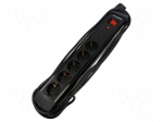Plug socket strip: protective | Sockets: 5 | 230VAC | 10A | black | 5m