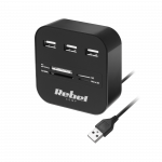 USB 2.0 HUB + SD-kaardilugeja | 3 USB porti | SD/SDHC/SDXC | microSD | MS | MMC | 480 Mb/s