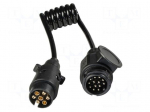 Extender | H05VV-F | 7x1mm2 | 12V | IP44 | coiled | 13pin plug,7pin plug