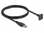 Cable | USB A plug,USB B micro plug 90&deg; up/down | 1m | black | 5Gbps