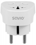 Power adapter SAVIO Travel adapter Global socket &ndash; EU plug 15A