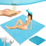 Spordiks ja aktiivseks puhkuseks // Tourism accessories // Mata plażowa koc na plażę xxl 200x200 sand free - niebieska -s045