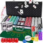 Spordiks ja aktiivseks puhkuseks // Spordikaubad ja varustus // Zestaw do pokera 500 żeton&oacute;w walizka karty texas kostki żetony poker duży - dr294