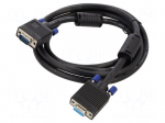 Cable | D-Sub 15pin socket,D-Sub 15pin plug | 2m | black | 28AWG