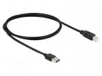 Cable | USB 2.0 | USB A plug double sided,USB B plug | 1m | black