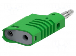 Laboratory connector: 4mm banana | plug | 36A | 30VAC | 60VDC | green