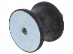 Vibration damper | M12 | &Oslash;: 70mm | rubber | L: 53mm | Thread len: 37mm