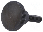 Knob | &Oslash;: 24mm | Ext.thread: M6 | 20mm | H: 15mm | steel | knurled