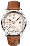 Zeppelin M&eacute;diterran&eacute;e 9668-5 Automatic Men&rsquo;s Watch 40mm Beige Dial Brown Leather Strap