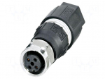Connector: M12 | plug | PIN: 4 | 250V | straight | IP65 | IDC | A code | 4A