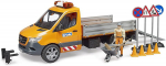 Bruder MB Sprinter municipal with light & sound module, model vehicle (orange, including driver and accessories)