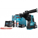 Makita HR004GM201 XGT cordless combination hammer, 40 volts, rotary hammer (blue/black, 2x Li-ion batteries 4Ah, MAKPAC)