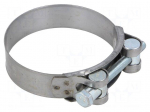 T-bolt clamp | W: 24mm | Clamping: 80&divide;85mm | chrome steel AISI 430