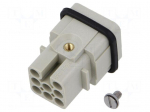 Connector: rectangular | plug | male | PIN: 8 | size 1 | w/o contacts