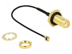 Cable | 100mm | IPEX MHF 1,SMA female | black | with o-ring seal