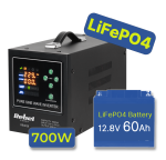 Varutoite komplekt k&uuml;ttes&uuml;steemile 700 W + liitium LiFePO4 12,8 V 60 Ah aku