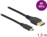 USB-kaabel Delock USB-C - DisplayPort 1,5 m Black (86040)