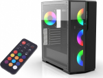 INCA Geh&auml;use Mid-Tower/ATX/Metall&Glas/USB/RGB       Black