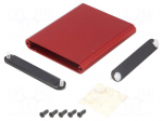 Enclosure: with panel | 1455 | X: 70mm | Y: 80mm | Z: 12mm | aluminium | red