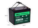 12V 75Ah : AGM : IP54 : VRLA Battery deep cycle powerchair photovoltaic leisure battery