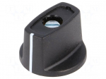Knob | with pointer | ABS | &Oslash;shaft: 6mm | &Oslash;23x16mm | black | Shaft: smooth