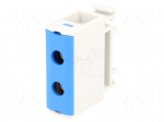Splice terminal: rail | 2.5&divide;35mm2 | ways: 1 | terminals: 2 | blue | TS35