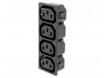 Connector: AC supply | splitter | 10A | 250VAC | IEC 60320 | C13 (F)