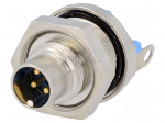 Connector: M9 | socket | male | Plating: gold-plated | Urated: 60V | IP65