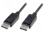 Cable | DisplayPort 1.1a | DisplayPort plug,both sides | 3m | black