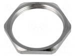 Nut | M32 | brass | nickel | Thk: 4mm | Spanner: 36mm | Thread: metric