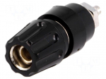 Socket | 4mm banana | 63A | 60VDC | Cutout: &Oslash;9mm | black | screw | 2m&Omega;