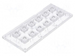 LED lens | rectangular | transparent | 85&divide;103&deg; | H: 11.4mm
