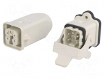 Connector: HDC | male + female | S-A | PIN: 5 | 4+PE | size 3A | straight