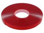 Tape: fixing | W: 19mm | L: 16.5m | Thk: 2mm | double-sided | acrylic