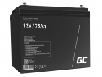 Green Cell&trade; | 12V 75Ah aku :: Plii-hape :: AGM :: Klemmi t&uuml;&uuml;p L