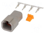 Connector: wire-wire | plug | male | Automotive | DTP | PIN: 4 | IP68 | 25A