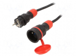 Extension lead | 3x2.5mm2 | 15m | rubber | black | Sockets no: 1 | 16A