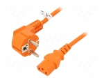 Cable | 3x1mm2 | CEE 7/7 (E/F) plug angled,IEC C13 female | PVC | 3m