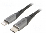 Cable | USB 2.0 | Apple Lightning plug,USB C plug | 1m | black | 3A