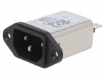 Connector: AC supply | socket | male | Inom: 6A | Ir: 0A | 250VAC | C14 (E)