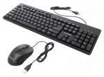 Office kit | black | universal | USB A | wired,US layout | 1.5m