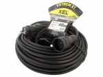 Extension lead | 3x2.5mm2 | 40m | rubber | black | Sockets no: 1 | 16A