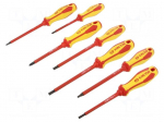 Screwdriver: insulated-set | insulated | Pozidriv&reg;,slot | 7pcs.