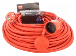 Extension lead | 3x1.5mm2 | 40m | rubber | red | Sockets no: 1 | 16A