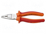 Pliers | insulated,universal | carbon steel | 180mm | 420/1VDEBI